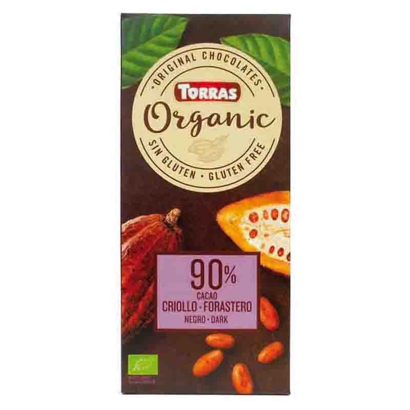 Шоколад Organic чорний 725 Torras 90% какао 100г
